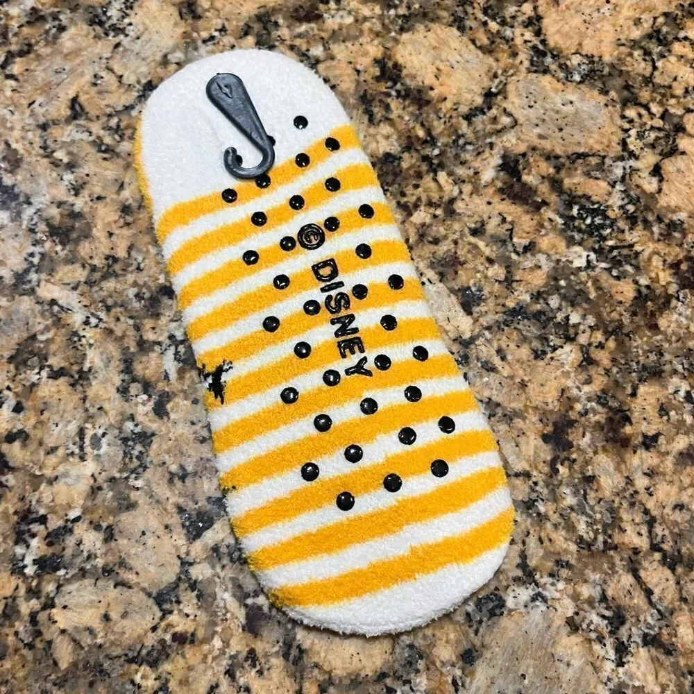Nightmare Before Christmas King Jack Skellington Slipper Socks Yellow Fuzzy NWT